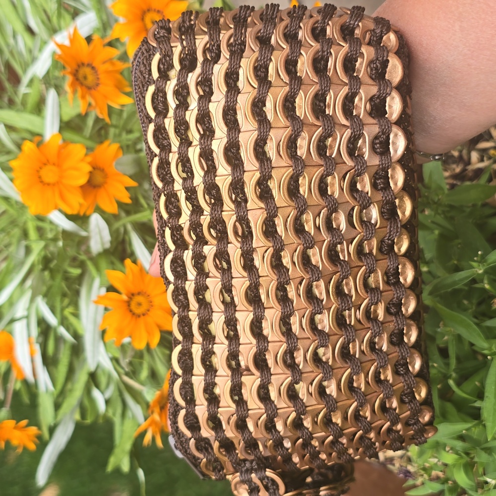 Novica By Naide Ambrosio Brown and Bronze Woven Clutch with Bohemian Flair - Picture 2 of 8
